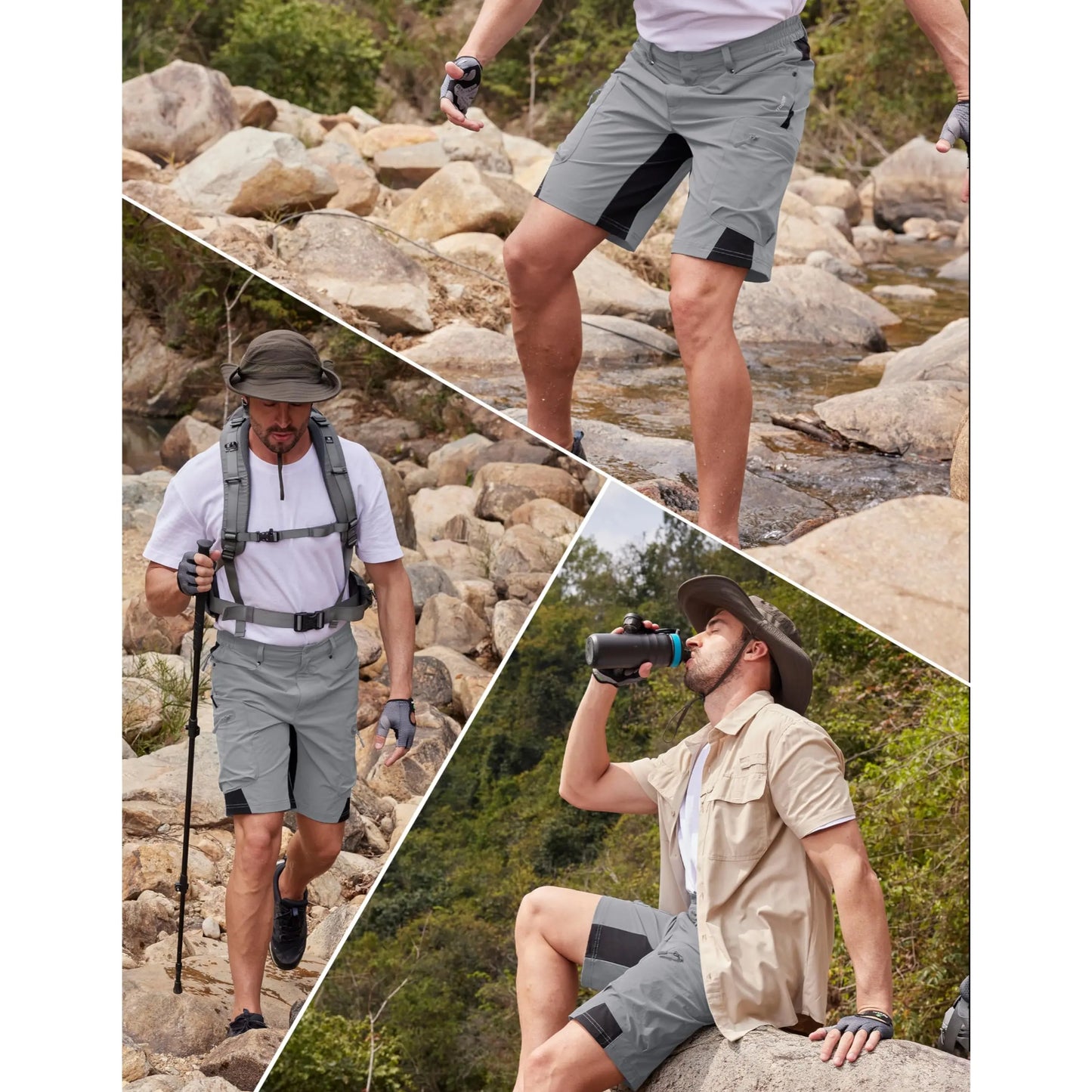 🔥Last day promotion🔥Men's Hiking Shorts 5 Pockets Ripstop Quick Dry Summer Athletic Shorts for Workout Hiking Cycling Outdoorfun
