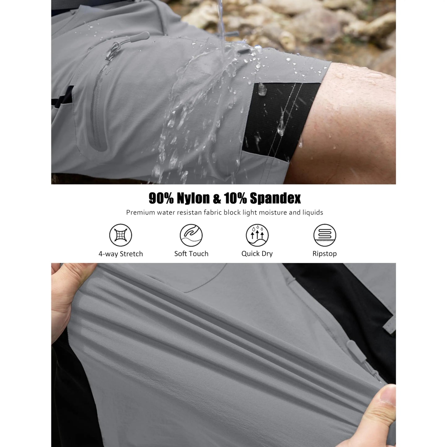 🔥Last day promotion🔥Men's Hiking Shorts 5 Pockets Ripstop Quick Dry Summer Athletic Shorts for Workout Hiking Cycling Outdoorfun